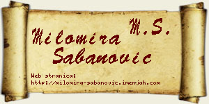 Milomira Šabanović vizit kartica